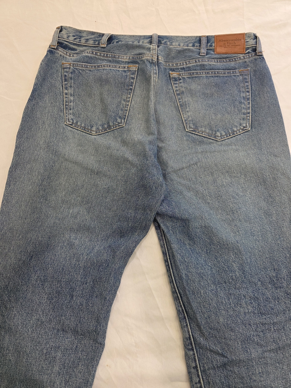 Abercrombie & Fitch Blue Straight Fit Blue Stone Wash Jeans Men W36 L32 - Picture 6 of 10